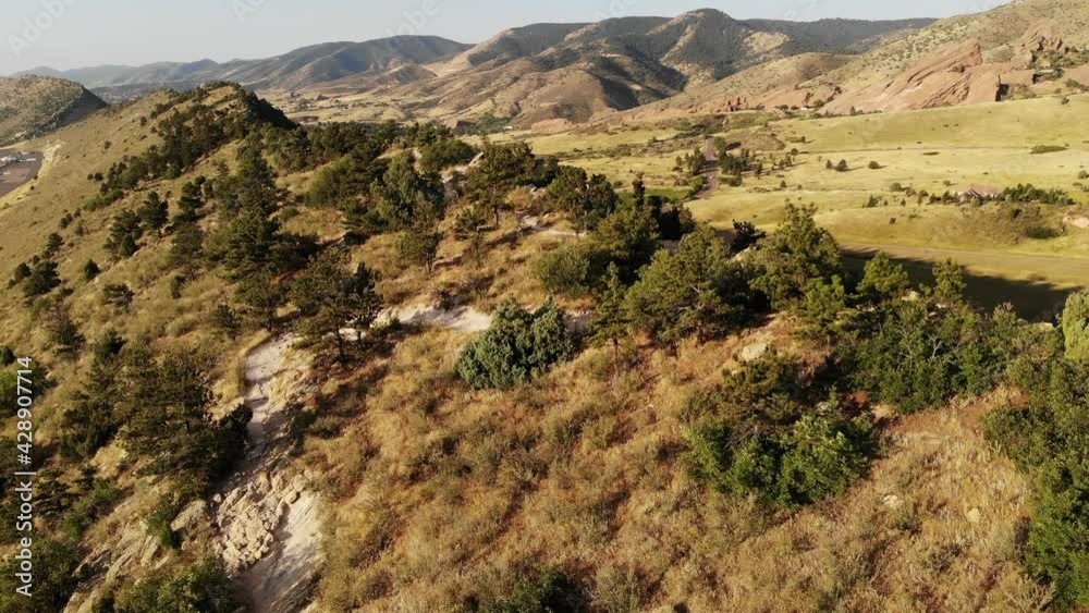 Pullback drone shot over The Hog's Back, Morrison CO Pullback drone shot over The Hog's Back, Morrison CO