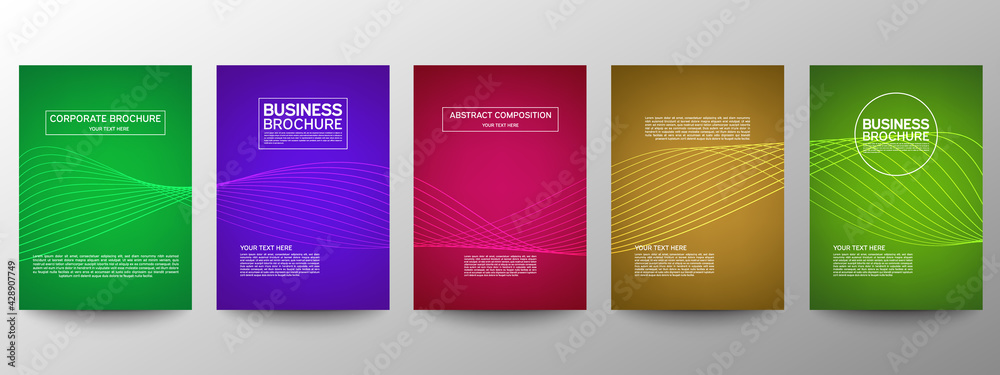 Cover geometric minimal. Set. Vector abstract line pattern for poster design. Set of templates for business brochures. Cool gradients. Graphic pattern for annual album backdrop. Cover geometric minimal. Set. Vector abstract line pattern for poster design. Set of templates for business brochures. Cool gradients. Graphic pattern for annual album backdrop.