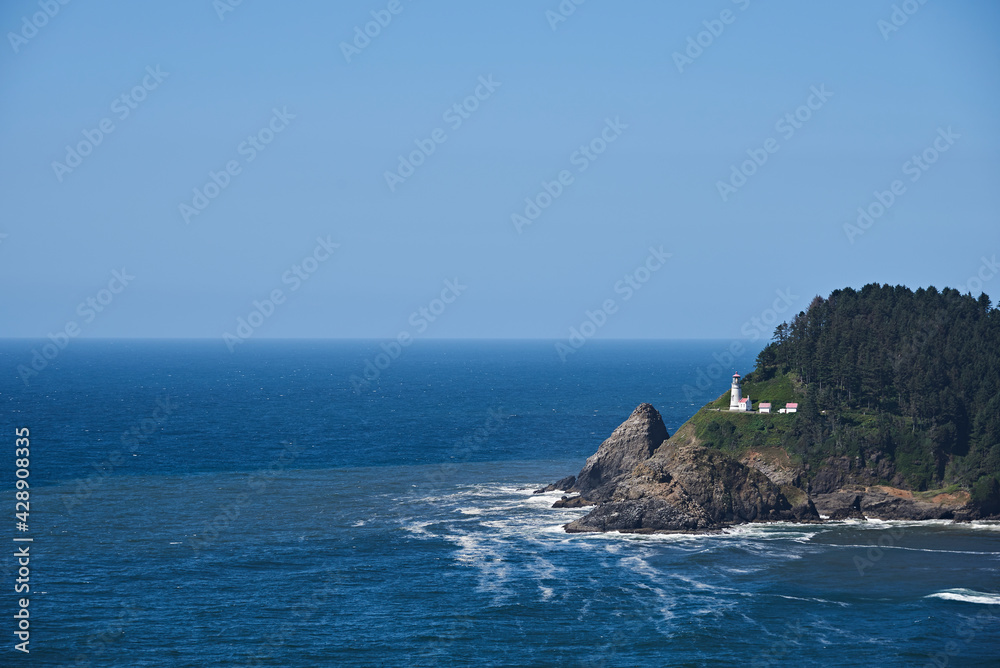 View of Heceta Head Lighthouse in Oregon