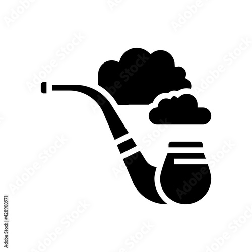 smoking pipe mens leisure glyph icon vector. smoking pipe mens leisure sign. isolated contour symbol black illustration