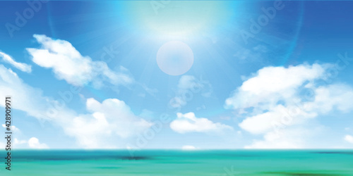 海　夏　風景　背景