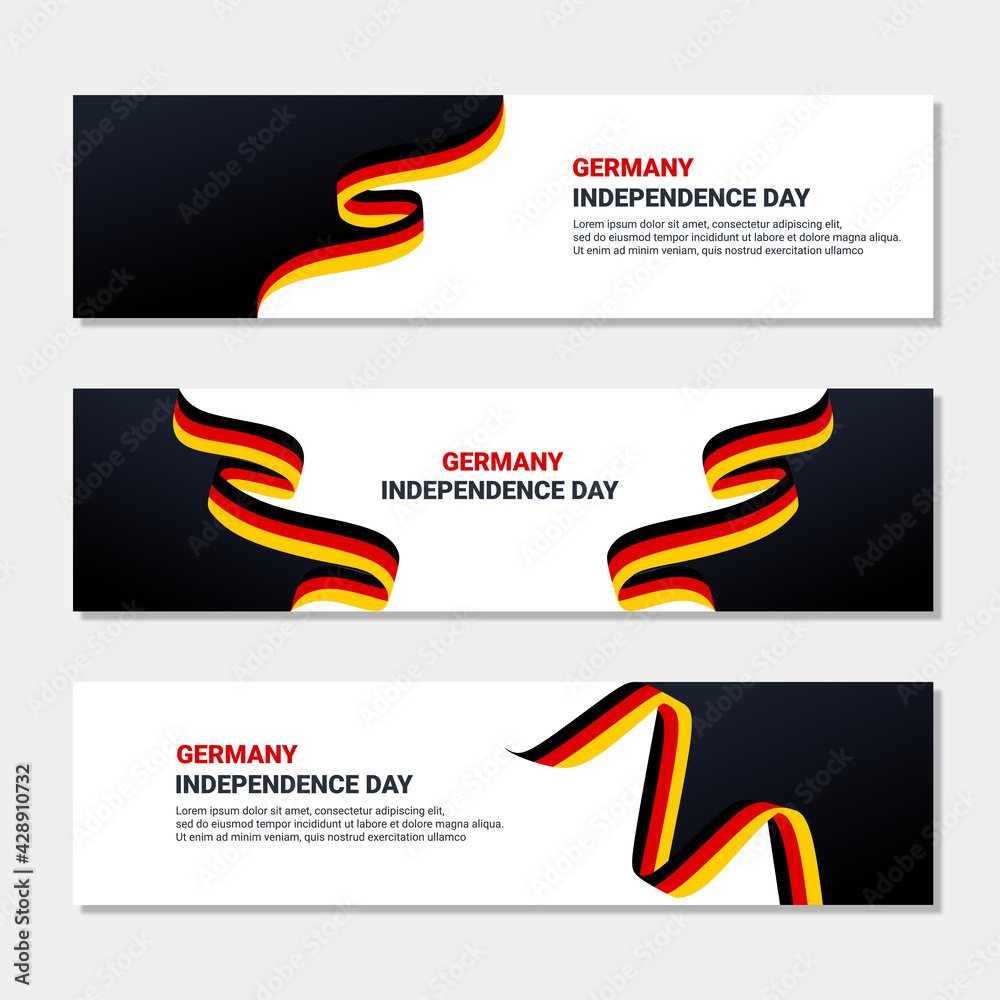Set of germany independence day banner design. editable banner with germany flag background for independence day celebration. social media and web header template 