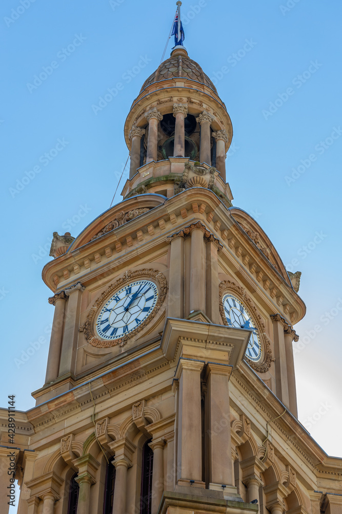 Sydney town hall on a nice sunny clear blue skies