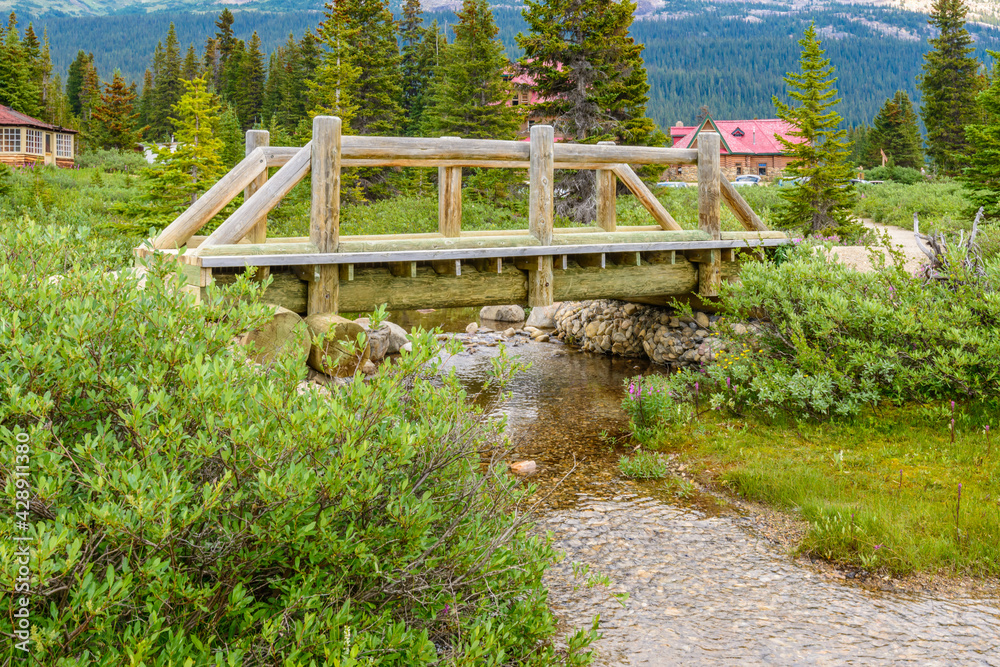 Fragment of a Lake trail in Banff, Alberta, Canada