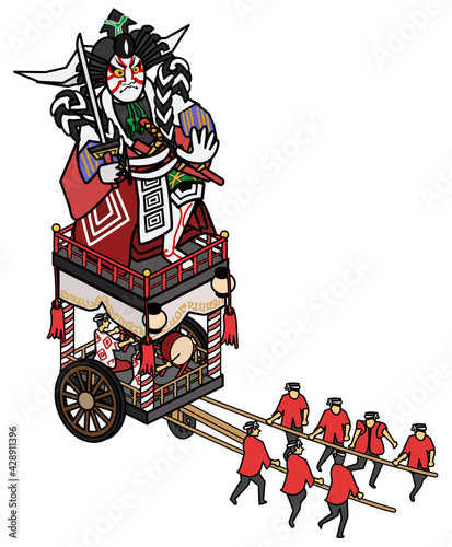 福井県の三国祭り-歌舞伎人形の神輿