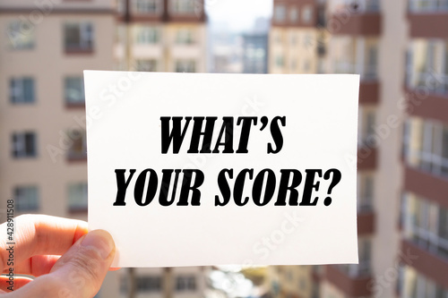 Wallpaper Mural Text sign showing What is Your Score?  Torontodigital.ca