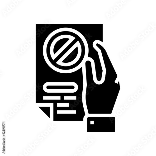 denial of entry refugee glyph icon vector. denial of entry refugee sign. isolated contour symbol black illustration
