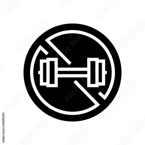 contraindicated load glyph icon vector. contraindicated load sign. isolated contour symbol black illustration