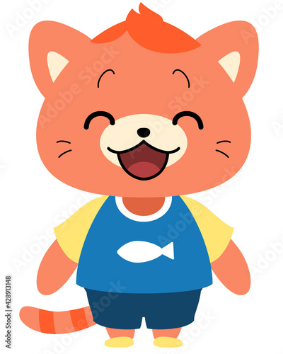 服を着たネコのキャラクターE