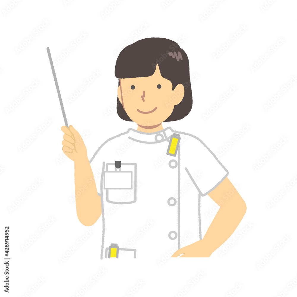 X-ray technician pointing a finger with a pointer: Female X-ray technician pointing a finger with a pointer: Female