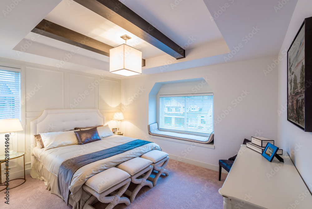 Fototapeta premium Beautiful and modern home and hotel bedroom interior design.