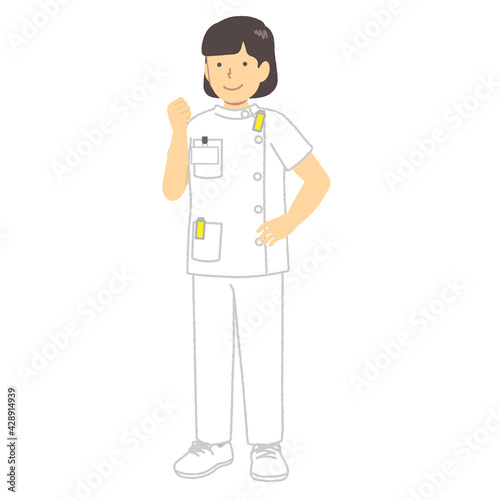 X-ray technician in a guts pose: Female