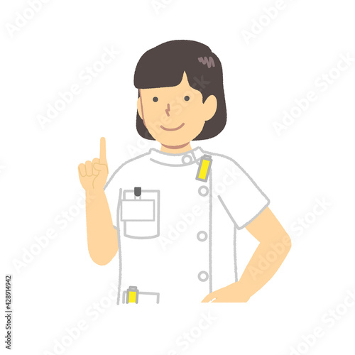 X-ray technician pointing a finger: Female