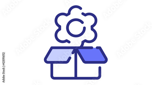 product configuration development single isolated icon with dash or dashed line style