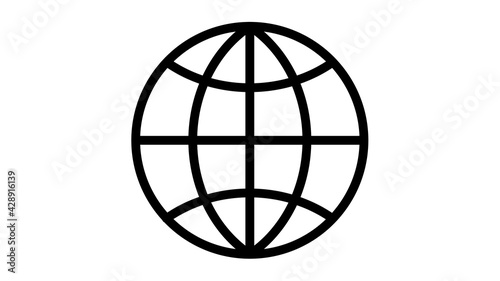 internet website globe map single isolated icon with outline style