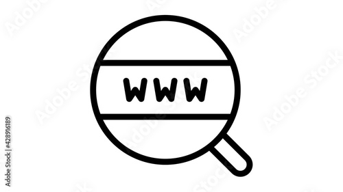 browsing world wide web search internet single isolated icon with outline style