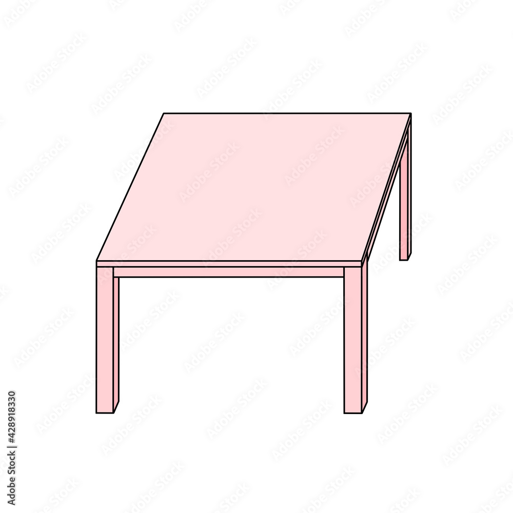 ピンク色のテーブル ピンク色のテーブル
