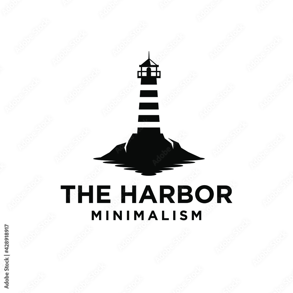 vintage premium minimalism lighthouse vector logo design