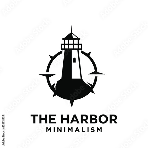 vintage premium minimalism lighthouse vector logo design
