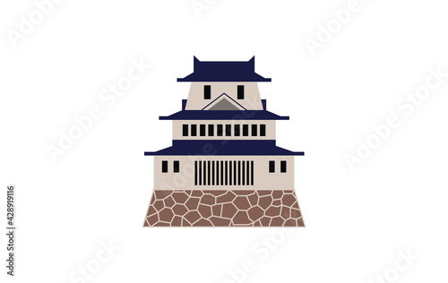 Japanese castle vector flat icon. Isolated castle building emoji illustration
