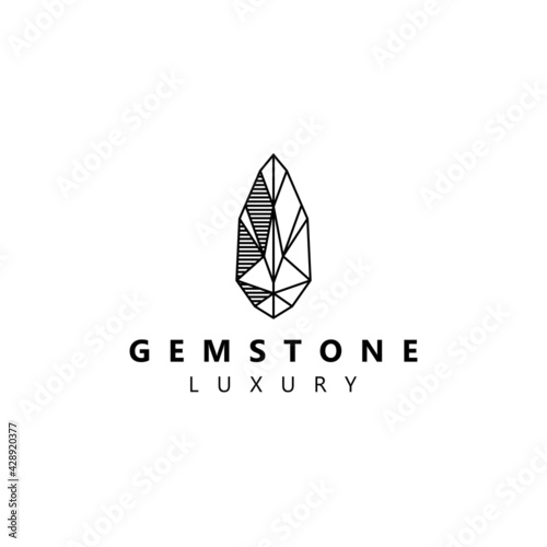 Stone gem gemstone logo vector icon illustration