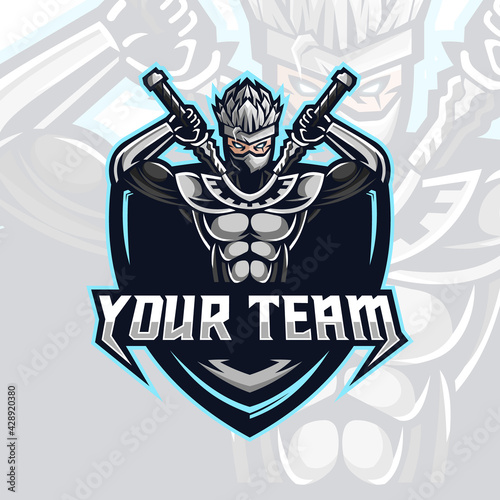 Illustration of shinobi logo for club team template