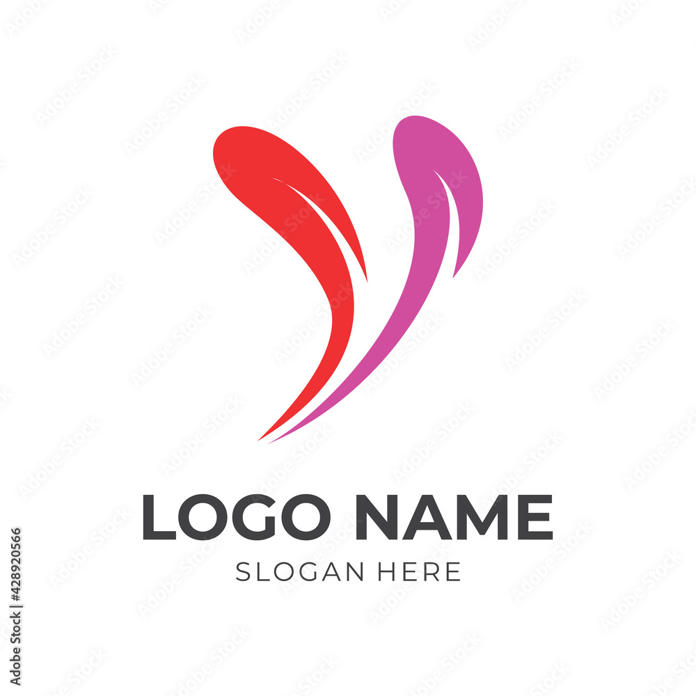 abstract letter Y logo design template concept vector with flat pink and orange color style abstract letter Y logo design template concept vector with flat pink and orange color style