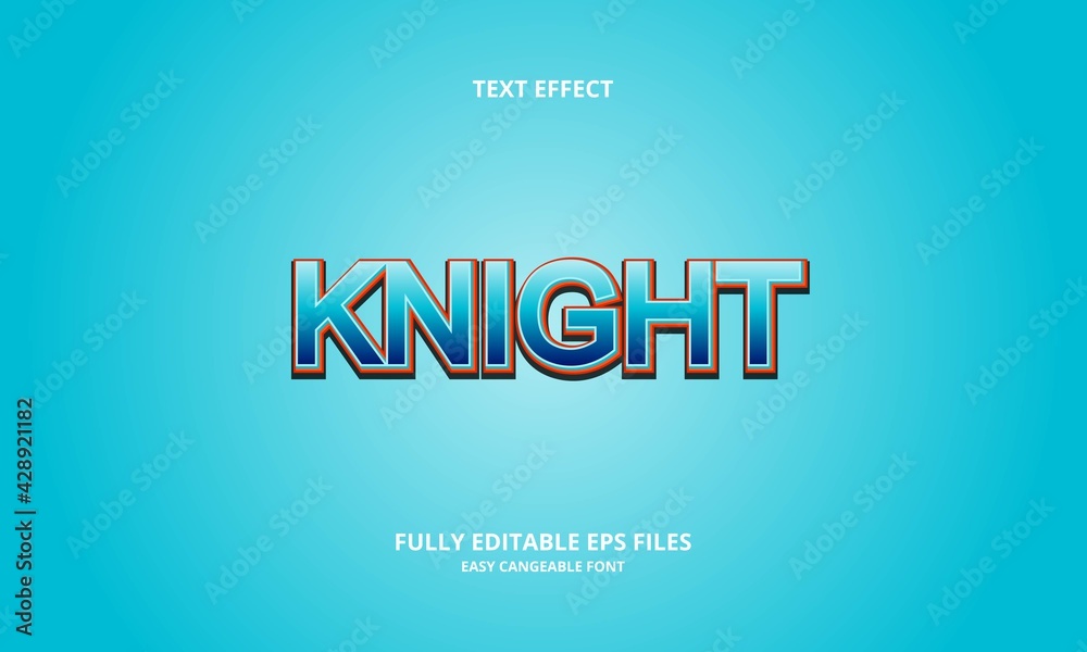 Editable text effect knight title style