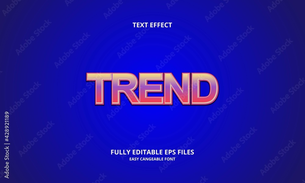 Editable text effect trend title style
