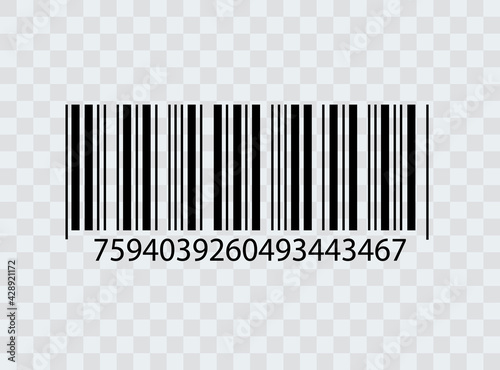 Realistic bar code icon. A modern simple flat barcode. Marketing, the concept of the Internet.