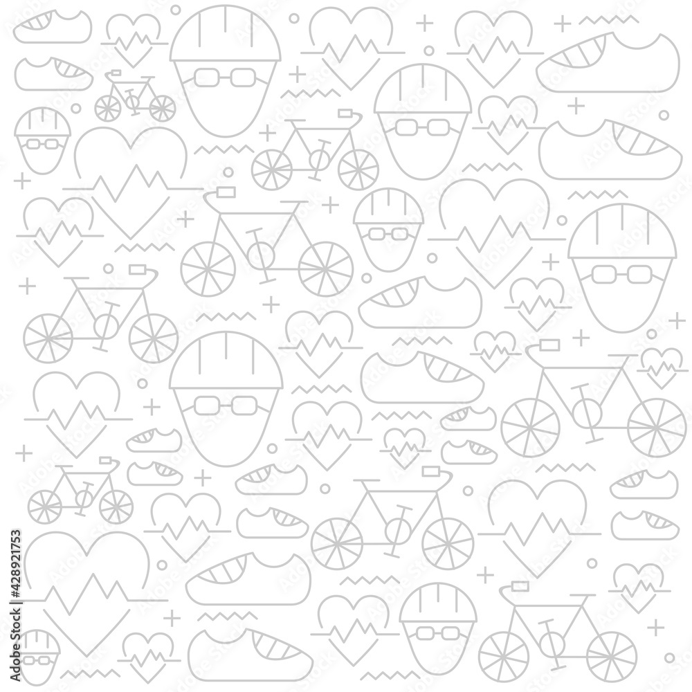 Graph Pattern Bike Simple Bicycle pattern design idea. Easy to edit with vector file. Can use for ...
