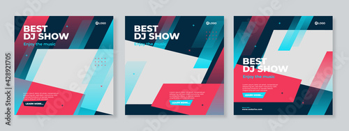 Music banner for social media post template vector