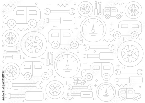 Creatuve automotive pattern design. Easy to edit vector file. Can use for your creative content. Especially about car and transportation.
