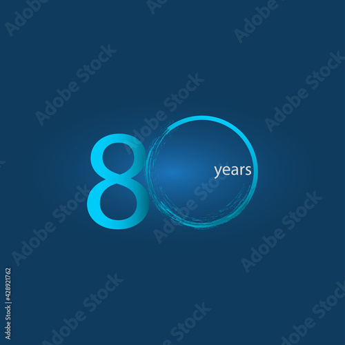 80 Years Anniversary Celebration Vector Template Design Illustration