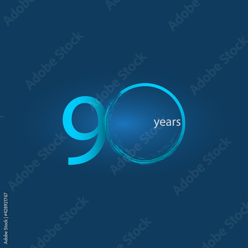 90 Years Anniversary Celebration Vector Template Design Illustration