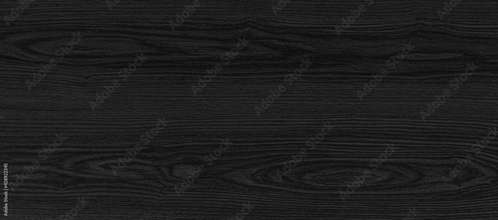 Panorama of Black vintage wooden table top pattern texture and seamless background - obrazy, fototapety, plakaty 
