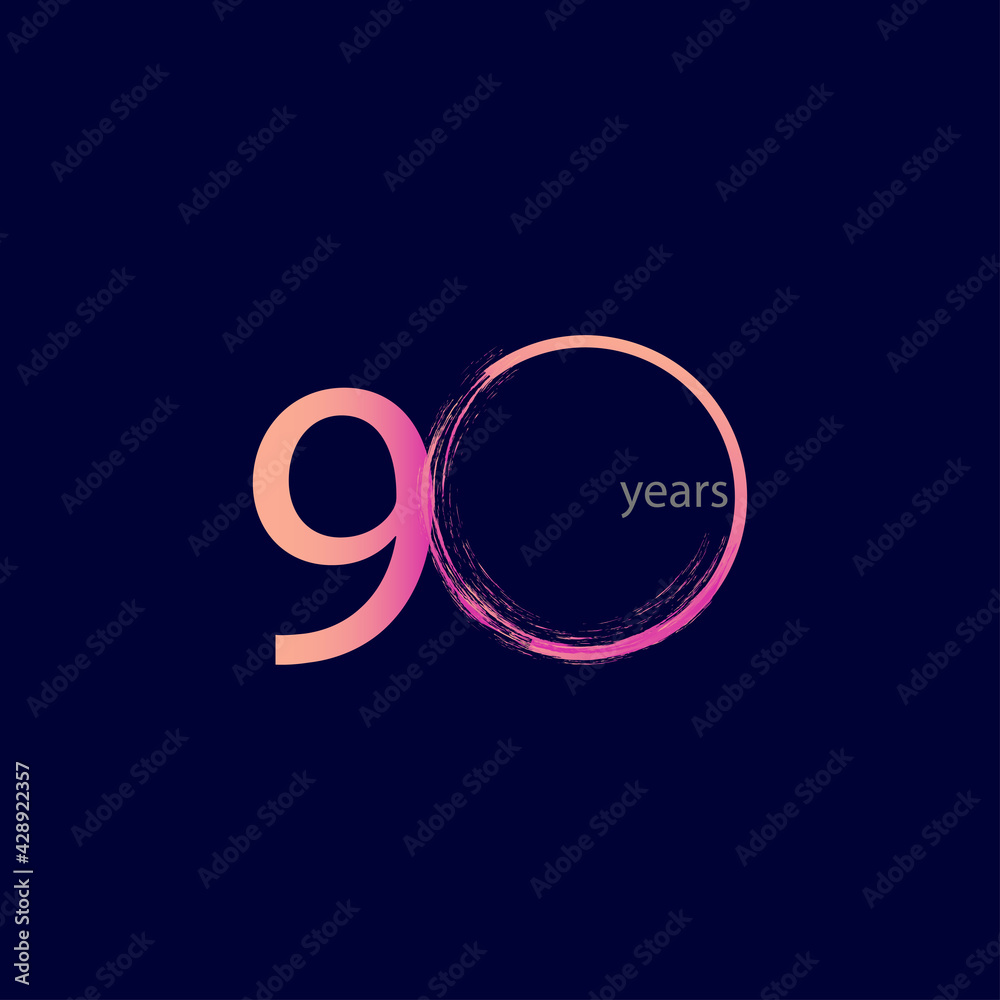 90 Years Anniversary Celebration Vector Template Design Illustration