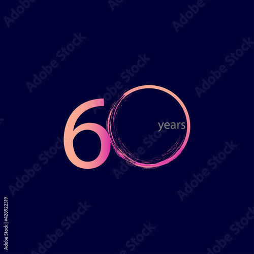 60 Years Anniversary Celebration Vector Template Design Illustration