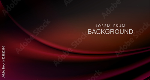 Fabric pattern with folds in red, smooth gradient transitions