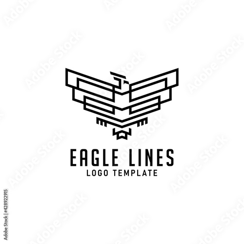 Abstract Eagle with Geometric Lines Concept Logo Design. Vector Logo Illustration.