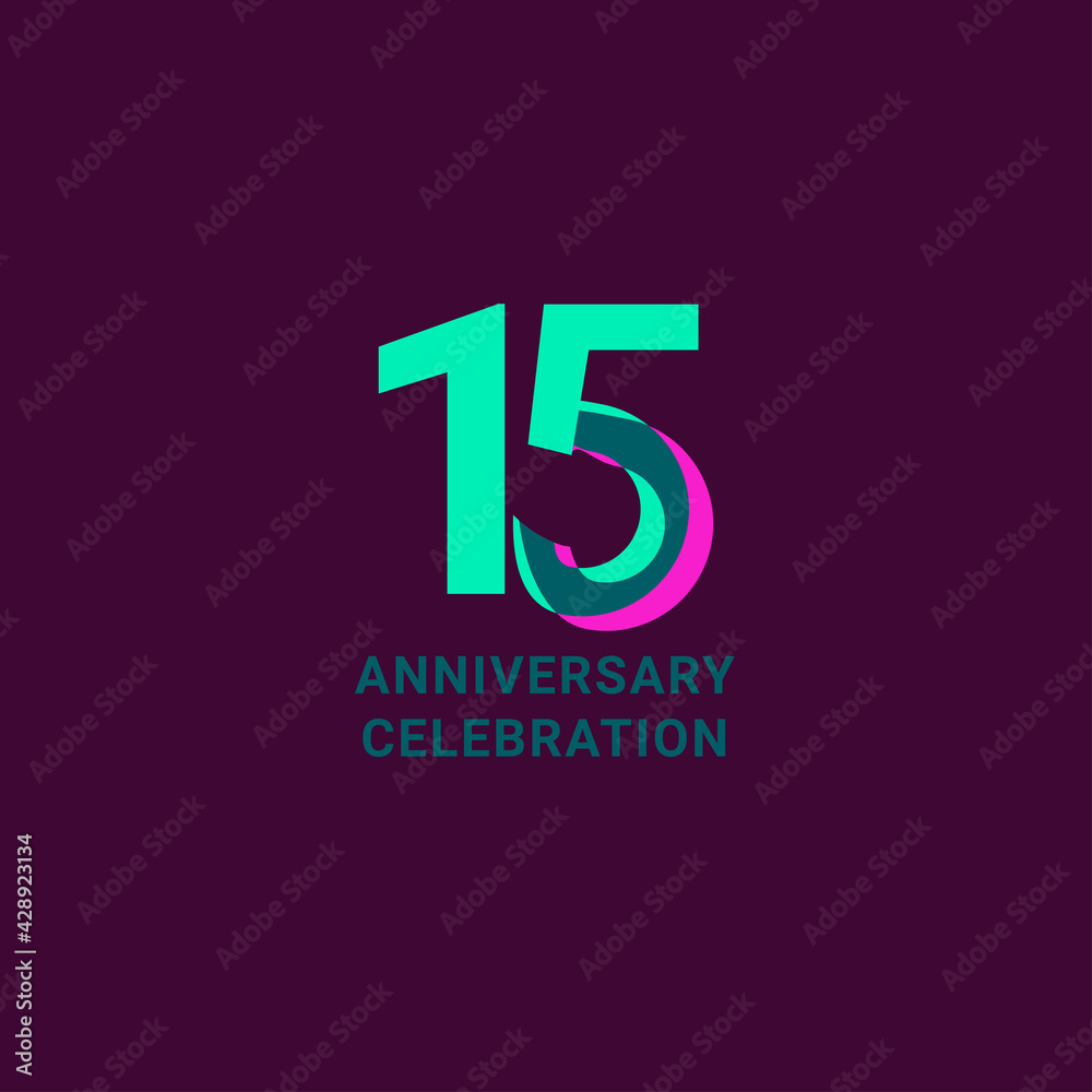 15 Years Anniversary Celebration Vector Template Design Illustration 15 Years Anniversary Celebration Vector Template Design Illustration