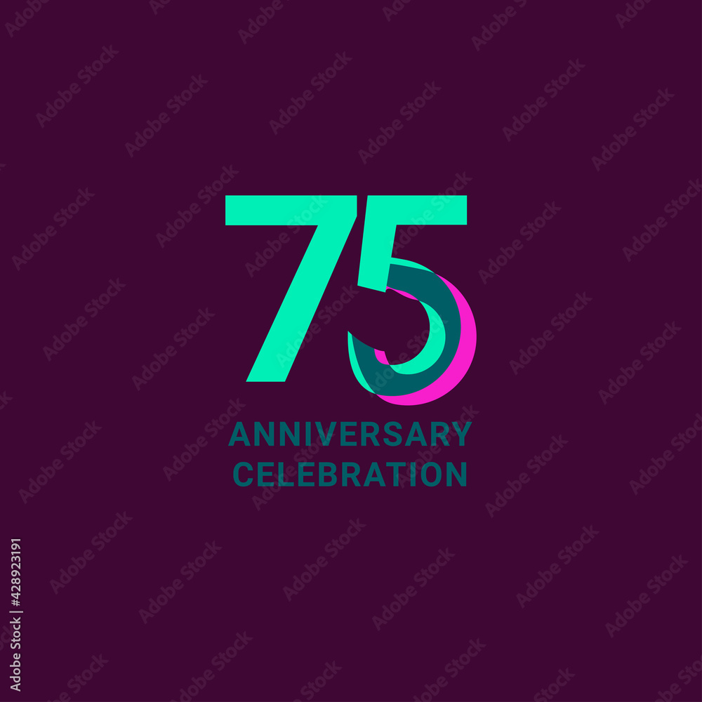 75 Years Anniversary Celebration Vector Template Design Illustration