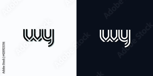 Modern Abstract Initial letter WY logo. This icon incorporates two abstract typefaces in a creative way. It will be suitable for which company or brand name starts those initial.