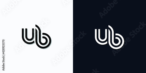Modern Abstract Initial letter UB logo. This icon incorporates two abstract typefaces in a creative way. It will be suitable for which company or brand name starts those initial.