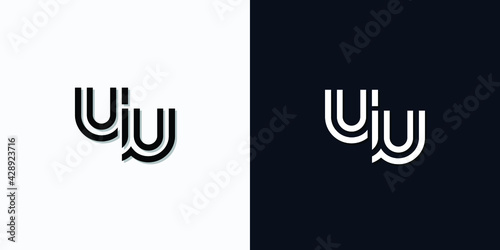 Modern Abstract Initial letter UU logo. This icon incorporates two abstract typefaces in a creative way. It will be suitable for which company or brand name starts those initial.