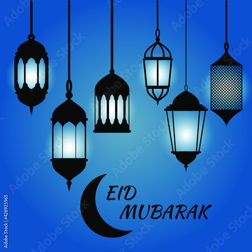  Eid Mubarak islamic design background. Creative Design Template vector illustration.