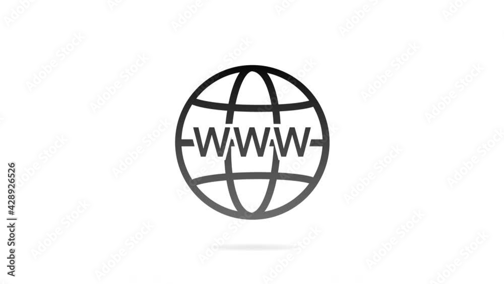 World Wide Web with Wire Globe Animation for Digital World Illustration - Seamless Loop