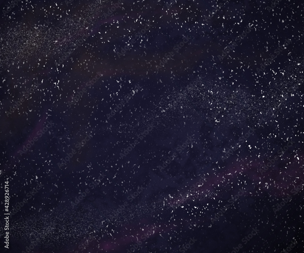 Illustrated Night Sky Deep Space Digital Art Painting 1