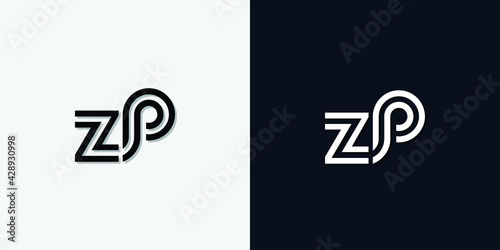 Modern Abstract Initial letter ZP logo. This icon incorporates two abstract typefaces in a creative way. It will be suitable for which company or brand name starts those initial.
