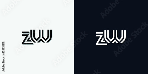 Modern Abstract Initial letter ZW logo. This icon incorporates two abstract typefaces in a creative way. It will be suitable for which company or brand name starts those initial.